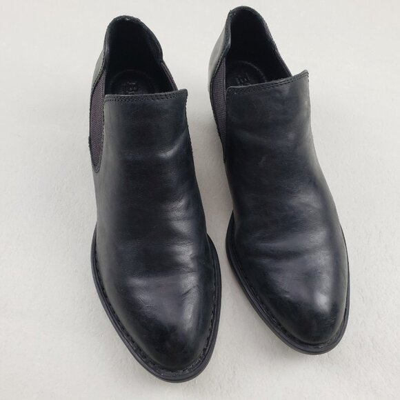 Born Dallia Leather Ankle Boot Womens 9 Black Chelsea Slip On Moto Bootie - Picture 2 of 14